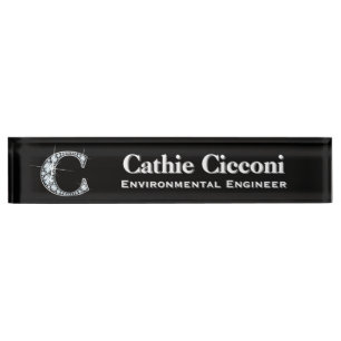 C Imitate Diamond Desk Namplate Namensplakette