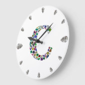 C Initial Gem Design Große Wanduhr (Winkel)