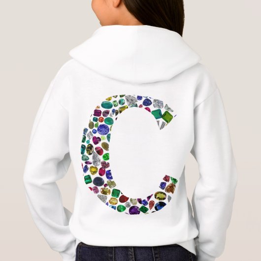 C Initial Gem Design Hoodie (Rückseite)