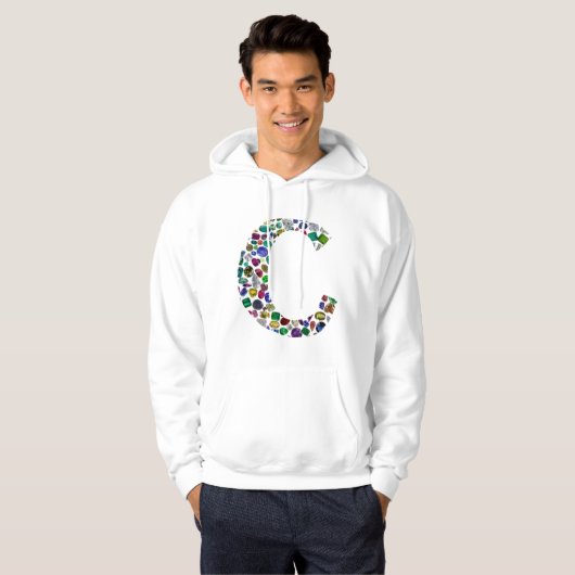 C Initial Gem Design Hoodie (Vorne ganz)
