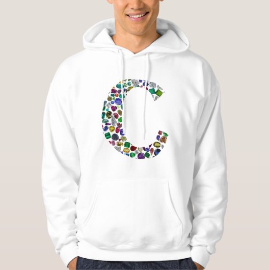 C Initial Gem Design Hoodie (Vorderseite)
