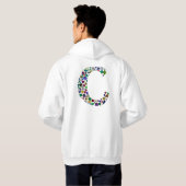 C Initial Gem Design Hoodie (Schwarz voll)