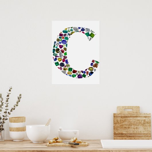 C Initial Gem Design Poster (Küche)