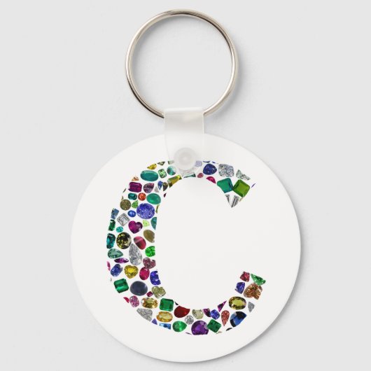 C Initial Gem Design Schlüsselanhänger (Vorderseite)
