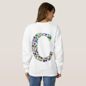 C Initial Gem Design Sweatshirt (Schwarz voll)