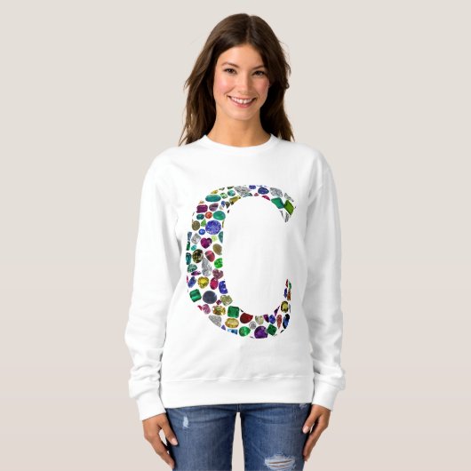 C Initial Gem Design Sweatshirt (Vorne ganz)