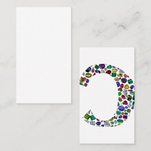 C Initial Gem Design Visitenkarte (Vorne/Hinten)
