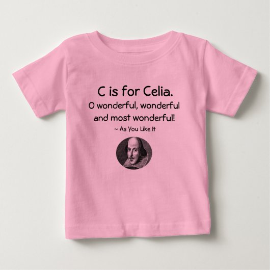C is for Celia ・ A Little Shakespeare Shirt (Vorderseite)