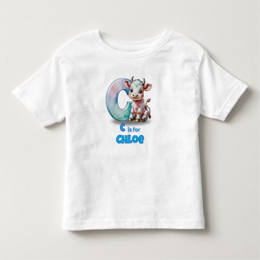 C is for Chloe –Personalized Kids’ T-Shirt with C (Vorderseite)