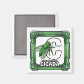 C is for Cicada – GTA Style ABC Learning Magnet (Vorderseite/Rückseite)