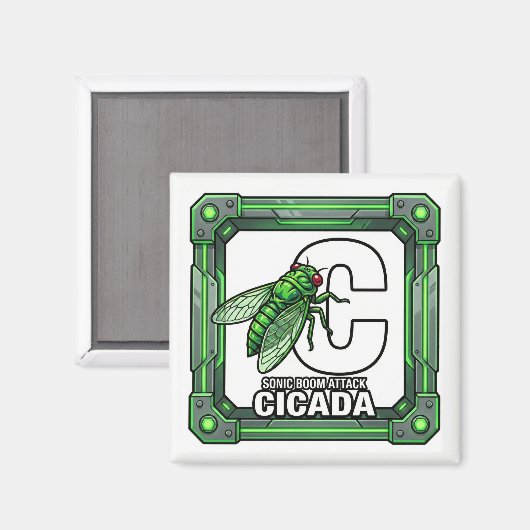 C is for Cicada – GTA Style ABC Learning Magnet (Vorderseite/Rückseite)