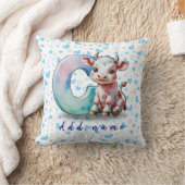 C is for Cow – Baby Pillow with Blue Heart  Kissen (Decke)