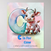 C is for Cow – Calm and Curious Animal Alphabet  Poster (Vorne)
