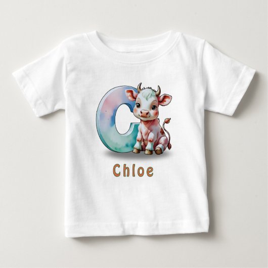 C is for Cow – Custom Baby T-Shirt (Vorderseite)