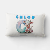 C is for Cow – Personalized Baby Lumbar Pillow  Lendenkissen (Rückseite)