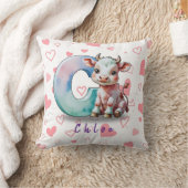 C is for Cow – Personalized Baby Pillow with Heart Kissen (Decke)