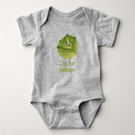 C ist für CABBAGE Green Veggie Alphabet C Baby Strampler
