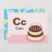 C ist für Cake - Alphabet Flash Card Postkarte (Vorne/Hinten)