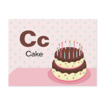 C ist für Cake - Alphabet Flash Card