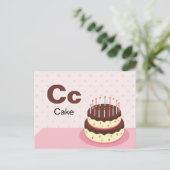 C ist für Cake - Alphabet Flash Card Postkarte (Stehend Vorderseite)
