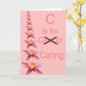 C IST FÜR CARING Krebsstützrosaband Karte (Gelbe Blume)