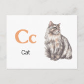 C ist für Cat - Alphabet Flash Card Postkarte (Vorderseite)