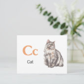 C ist für Cat - Alphabet Flash Card Postkarte (Stehend Vorderseite)