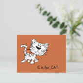 "C" ist für Cat Alphabet Flashcard Postkarte (Stehend Vorderseite)