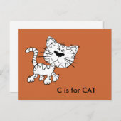 "C" ist für Cat Alphabet Flashcard Postkarte (Vorne/Hinten)