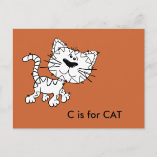 "C" ist für Cat Alphabet Flashcard Postkarte