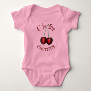 C ist für Cherries Ripe Red Cherry Fruit Baby Strampler