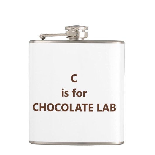 c ist für choc-Labrador Flachmann (Vorderseite)