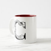 C ist für Colon (Tasse) Zweifarbige Tasse (Vorderseite Links)