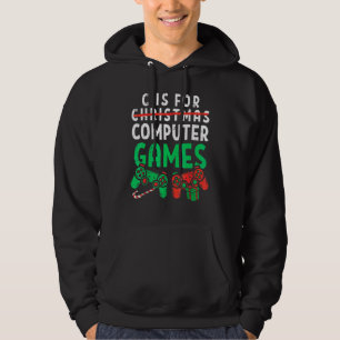 C ist für Computerspiele Gamer Jungen Weihnachten Hoodie