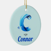 C ist für Connor Baby Geschenkidee Individuelle Na Keramik Ornament (Rechts)