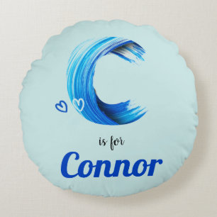 C ist für Connor Baby Geschenkidee Individuelle Na Rundes Kissen