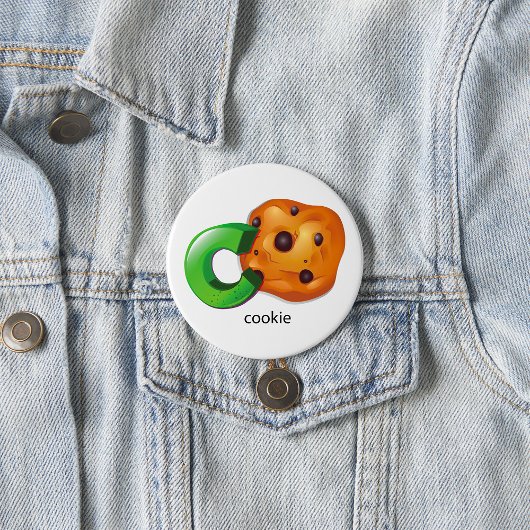 C ist für Cookie Alphabet Letter Chocolate Chip Button