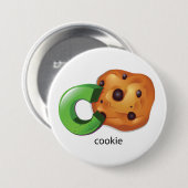 C ist für Cookie Alphabet Letter Chocolate Chip Button (Vorne & Hinten)