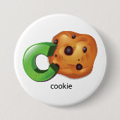 C ist für Cookie Alphabet Letter Chocolate Chip Button (Vorderseite)
