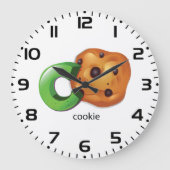 C ist für Cookie Alphabet Letter Chocolate Chip Große Wanduhr (Vorderseite)