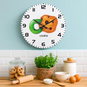 C ist für Cookie Alphabet Letter Chocolate Chip Große Wanduhr