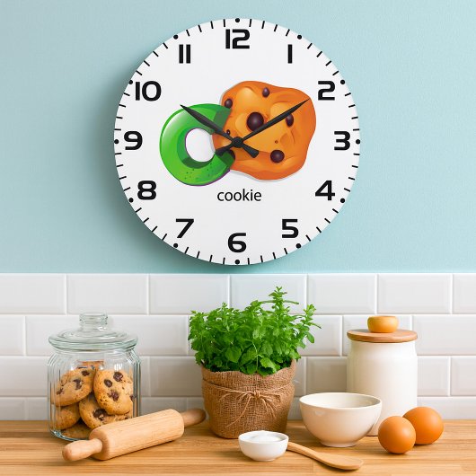 C ist für Cookie Alphabet Letter Chocolate Chip Große Wanduhr