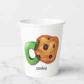 C ist für Cookie Alphabet Letter Chocolate Chip Pappbecher (Vorderseite)