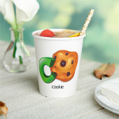 C ist für Cookie Alphabet Letter Chocolate Chip Pappbecher