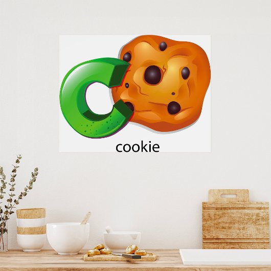 C ist für Cookie Alphabet Letter Chocolate Chip Poster