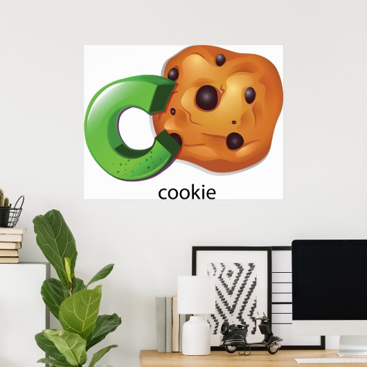 C ist für Cookie Alphabet Letter Chocolate Chip Poster (Heimbüro)