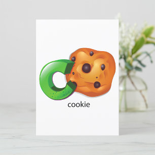 C ist für Cookie Alphabetbuchstabe Chocolate Chip Einladung