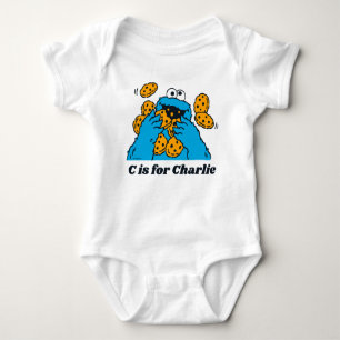 C ist für Cookie Monster   Name hinzufügen Baby Strampler