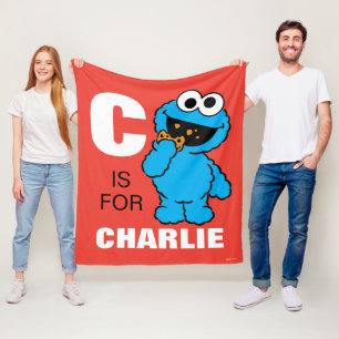 C ist für Cookie Monster Name hinzufügen Fleecedecke