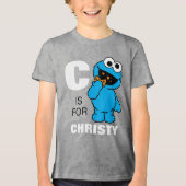 C ist für Cookie Monster | Name hinzufügen Tri-Blend Shirt (Vorderseite)